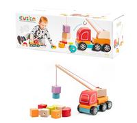 Cubika 13982 - Camion Grue en Bois, Jeu de Construction pour Enfants. Plus de 3 Ans