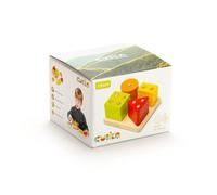 Cubika 15344 Planche de tri géométrique 17 pièces Jouets de motricité en bois Ukrainian Toys