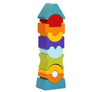 Cubika Tour en bois Blocs en bois Jouets en bois Tour d'empilage en bois