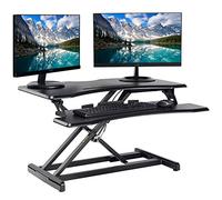 Cubiker Sit support à hauteur de bureau Pupitre réglable convertisseur ergonomique de table station de travail Manual Riser: 30" x 20" noir