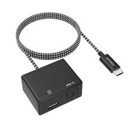 Cubilux Adaptateur USB C vers SPDIF avec Chargement PD, USB Type C vers Audio Optique Toslink 192KHz/24bit, Adaptateur Audio Spdif Thunderbolt 4/3, Compatible avec Chromecast Gen 3, iPad 10/iPad Pro
