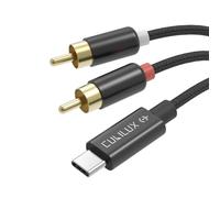 Cubilux Câble de capture audio RCA vers USB C, entrée RCA vers entrée ligne de type C, cordon d'enregistrement analogique-numérique 96 kHz/24 bits pour cassettes, mixeurs et lecteurs CD, 1,5 m (pas