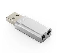 Cubilux Répartiteur USB A vers double casque avec DAC, USB vers double adaptateur audio stéréo de 3,5 mm, USB vers 2 x 1/8 auxiliaire compatible avec ordinateur portable Lenovo, HP, Dell, Asus