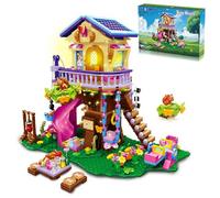 CUBIMANA Ensemble de Construction de cabane dans Les Arbres avec éclairage LED - Ensemble de Jouets de Construction de Maison pour Filles, Cadeau pour Enfants Filles garçons (618 pièces)