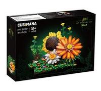 CUBIMANA kit fleurs tournesols fête des mères, collection botanique 8+, bouquet construction décoration maison femmes et filles