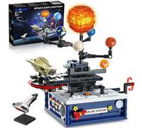 CUBIMANA Technique Système Solaire Jouet de Construction avec lumière - Kit de Construction Rotatif avec 8 planètes et Support de fusée, 775 pièces Cadeaux pour Enfants de 6 Ans et Plus pour garçons