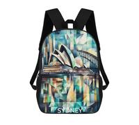 Cubist Sydney Skyline with Opera House And Harbour Bridge Sacs À Dos Pour Enfants, Sac D'école Imprimé En 3D, Cartable Pour Enfants, Sac De Voyage, Sac À Dos Garçon Fille, Sac D'école Pour Enfants 17i