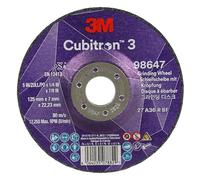 Cubitron à meuler à moyeu déporté 3, 98647, 36+, T27, 125 mm x 7 mm x 22,23 mm, EN, 10/paquet