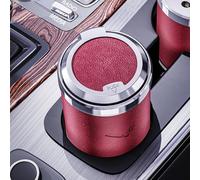 Cubo De Ceniza De Coche De Luxe,Portátil,Con Luz Led,Con Protección Contra Los Olores Y Sin Malos Olores Gracias A La,Para Uso Junto A La Bandeja Para Vasos De Agua Del Asiento. Cubo D - Type Rouge