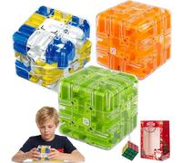 Cubo De Laberinto 3D Mejorado 2026, Laberinto De Bolas 3D, Gira Y Navega, Bola Laberintos, DiseñAdo Para NiñOs 3 AñOs en Adelante Y Brinda Horas DiversióN (3PCS-E)