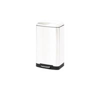 CUBO Poubelle de cuisine rectangulaire à pédale DUETT 30 L Métal Blanc SC