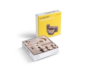 CUBORO Standard 16 - Circuits à Billes, Cubes en Bois, Montessori, Bloc de Construction de Bois, Marble Run