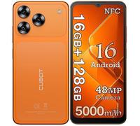 CUBOT A50 Telephone Portable 16(6+10) + 128Go/jusqu'à 1To 5000mAh 6.58'' 48MP Caméra Smartphone 4G Double SIM NFC GPS - Orange