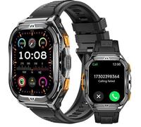 Cubot GT3 Montre Connectée homme Montre Sport GPS 5ATM Etanche Tracker Sommeil Répondre/appeler Écran AMOLED 1.96"" Smartwatch - Noir