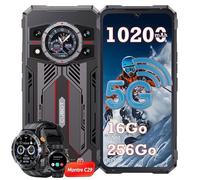 CUBOT Kingkong 11 Smartphone 5G Robuste 16Go + 256Go 10200mAh 6.72"" Telephone Portable Incassable - Noir,Avec C29 Montre connectée