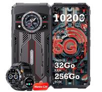 CUBOT Kingkong 11 Smartphone 5G Robuste 32Go + 256Go 10200mAh 6.72"" Telephone Portable Incassable - Noir,Avec C29 Montre connectée
