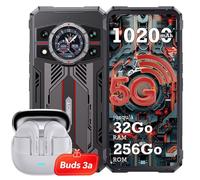 CUBOT Kingkong 11 Smartphone 5G Robuste 32Go + 256Go 10200mAh 6.72"" Telephone Portable Incassable - Noir,Avec Buds 3a Ecouteurs