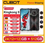 Cubot Kingkong 9 Smartphone robuste 24(12 +12)GB + 512GB 6.58 "10600mAh (33W) 100MP double écran NFC GPS double SIM 4G noir