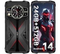 CUBOT Kingkong 9 Téléphone Portable Incassable Android 14, 24GB+512GB Smartphone Incassable, 10600mAh/33W, 120Hz 6.58” FHD+, 100MP+24MP Vision Nocturne, 1.32" Écran/4G Dual SIM/IP68 Téléphone Chantier