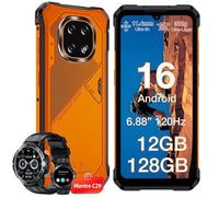 CUBOT Kingkong ES5 Telephone Portable Incassable 12Go + 128Go 7000mAh 6.88"" 64MP Smartphone 4G - Orange,Avec C29 Montre connectée