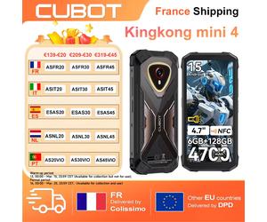 Cubot KingKong MINI 4 6GB+128GB, 4,7" Mini Téléphone Portable, 4700mAh, Petit Smartphone, Android 15, NFC, 48MP, Lampe de Camping vert