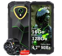 CUBOT Kingkong Mini 4 Telephone Portable Incassable 16Go + 128Go 4.7"" 4700mAh Smartphone IP68 4G - Vert Avec C29 Montre connectée