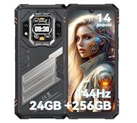CUBOT Kingkong Star 2 Smartphone, Android 14 5G Cell Phone, 24GB(12+12) RAM 256GB ROM, 6,72" HD, Batterie 5100 mAh, Appareil Photo 100 MP Résistant à l’Eau, 144 Hz/Double SIM/Face ID (Noir)