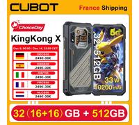 CUBOT KingKong X Android 14 Smartphone 32GB(16 + 16) 512GB 10200mAh 33W 6.583 "FHD + 120Hz 100MP + 32MP NFC 5G téléphone portable noir