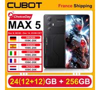 Cubot Max 5 Smartphone 5G 24(12 +12)GB + 256GB MTK8200 144Hz 100MP caméra 5100mAh 33W NFC empreinte digitale Double Sim GPS noir