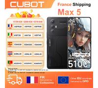 Cubot Max 5 Smartphone 5G 24 Go(12 +12) + 256 Go Android 14 6,95" 144 Hz MTK8200 4 nm GHz 100 MP caméra 5100 mAh 33 W Double Sim GPS noir