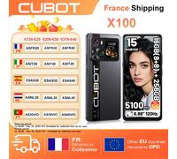 Cubot X100 16GB(8 + 8) RAM + 256GB ROM 64MP caméra 5100mAh Android 15 dimension 7025 5G Smartphone 6.88 "120Hz 33W NFC téléphone portable Or