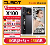Cubot X100 Android 15 Dimensity 7025 5G Smartphone 6,88" 120Hz, 16GB(8+8) RAM 256GB ROM 64MP Caméra 5100mAh 33W NFC Téléphone portable noir