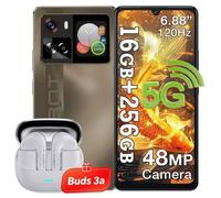 CUBOT X100 Smartphone 5G 16Go(8+8) + 256Go 6.88"" 5100mAh 64MP Caméra Téléphone Portable NFC GPS - Or,Avec Buds 3a Ecouteurs