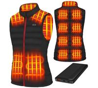 Cubovie Gilet Chauffant Femme, Veste Chauffante Femme avec Batterie incluse avec 13 zones, Veste Chauffante Électrique USB Vêtement(Noir,M)