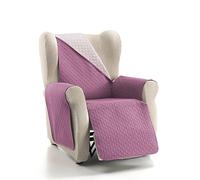 CUBRE SOFA BICOLOR REVERSIBLE RUBI 1 PLAZA BERENJENA/SALMÓN