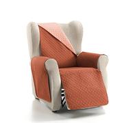 CUBRE SOFA BICOLOR REVERSIBLE RUBI 1 PLAZA CORAL/TEJA