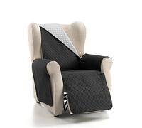 CUBRE SOFA BICOLOR REVERSIBLE RUBI 1 PLAZA GRIS/NEGRO