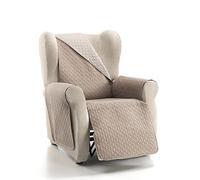 CUBRE SOFA BICOLOR REVERSIBLE RUBI 1 PLAZA LINO/CUERO