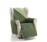 CUBRE SOFA BICOLOR REVERSIBLE RUBI 1 PLAZA OLIVA/BOTELLA