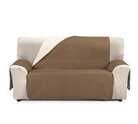 CUBRE SOFA BICOLOR REVERSIBLE RUBI 2 PLAZAS BEIGE/CHOCOLATE