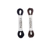 CUBSER Lot de 2 paires de lacets professionnels - 3 mm d'épaisseur, cirés, extrêmement robustes, noirs, marron, parfaits pour les chaussures en cuir, les chaussures de costume, les chaussures de danse
