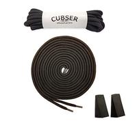 CUBSER Lot de 3 paires de lacets ronds durables de 5 mm pour randonnée, marche, extérieur et bottes de travail + support de lacets bonus (90 cm, noir)