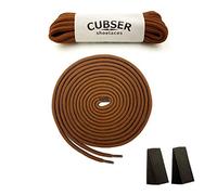 CUBSER Lot de 3 paires de lacets ronds durables de 5 mm pour randonnée, marche, extérieur et bottes de travail + support de lacets bonus (180 cm, marron)