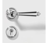Cubstone Ensemble de Serrure à Levier,Alliage Zinc Kit Poignées de Porte Intérieure Serrure de Porte pour Salle de Bain ou Bureau(Silver A,Silent)
