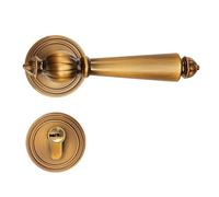 Cubstone Ensemble de Serrure à Levier,Alliage Zinc Kit Poignées de Porte Intérieure Serrure de Porte pour Salle de Bain ou Bureau(Antique Bronze B,Magnetic)
