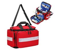 Cubstone Sac de Premier Secours Vide,Sac Secours Médical d'urgence Professionnel Grande Capacité avec Planche Division Intérieur et Fond Antidérapant,Convient à Infirmière,Domicile,EMT,EMS(Red)