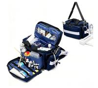 Cubstone Sac Infirmière Libéral Vide,Sac de Rangement pour Fournitures Médicales d'urgence avec Plusieurs Compartiments pour Soins de Santé à Domicile,Voyage ou événement d'urgence(Navy Blue)