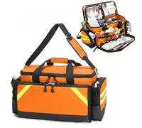 Cubstone Sac Médical,Sac De Premiers Secours Vide,Malette Infirmiere Liberale avec Séparateur Amovible et Trou pour étudiants Soins Infirmiers,Thérapeutes,Médecins,Visite à Domicile(Orange)