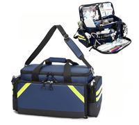 Cubstone Sac Médical,Sac De Premiers Secours Vide,Malette Infirmiere Liberale avec Séparateur Amovible et Trou pour étudiants Soins Infirmiers,Thérapeutes,Médecins,Visite à Domicile(Navy Blue)