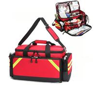 Cubstone Sac Médical,Sac De Premiers Secours Vide,Malette Infirmiere Liberale avec Séparateur Amovible et Trou pour étudiants Soins Infirmiers,Thérapeutes,Médecins,Visite à Domicile(Red)